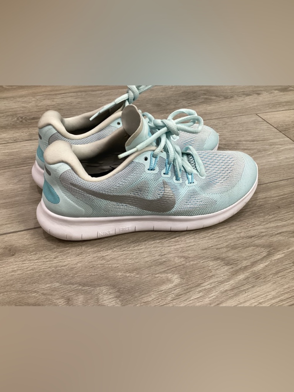 Nike Free Run RN Women's Running Shoes Size 7 38  Teal / Light Blue White